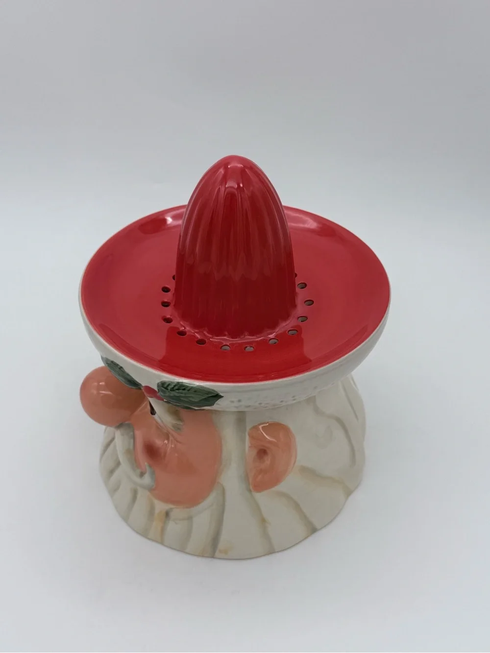 Vintage Cracker Barrel 2pc Santa Claus Juicer Reamer & Jug 8”